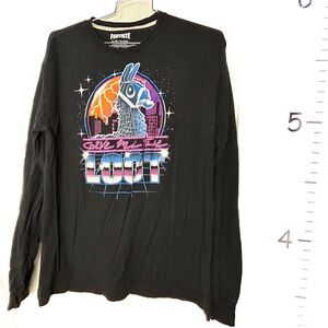 Fortnite "Give Me the Loot" Black Long Sleeve T-shirt XL Men's.‎